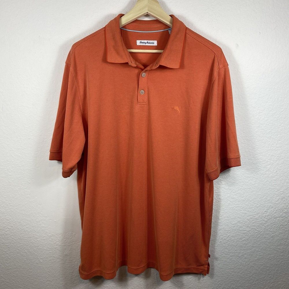 Tommy Bahama Men's 2XL Polo Shirt Logo Orange Casual Summer‎ Golf Beach Vacation